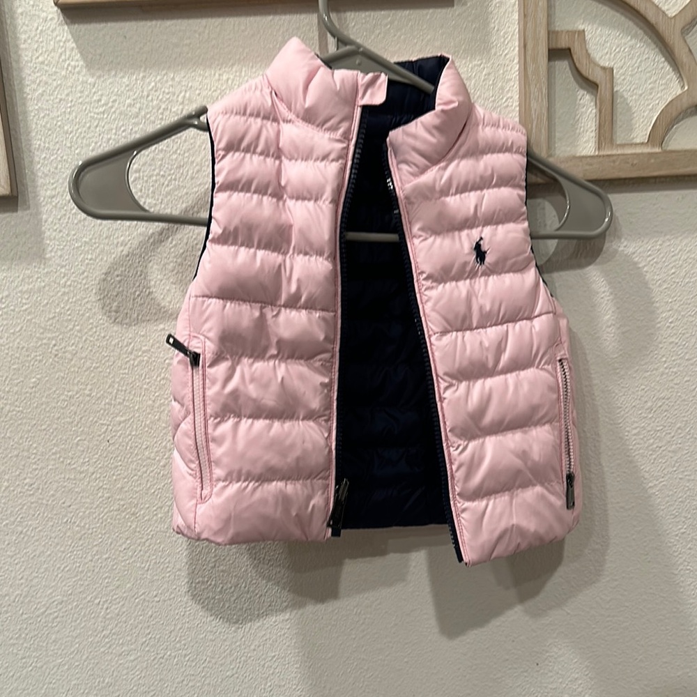 Ralph Lauren Kids Light Pink Quilted Vest